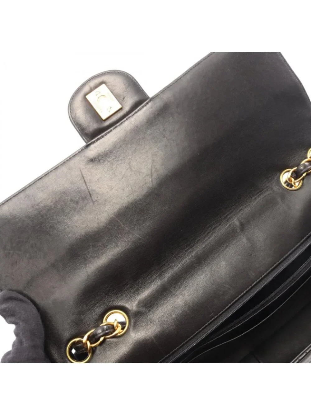 Chanel Shoulder Bag Maxi Quilted 30 Single Flap Black Lambskin Chain
